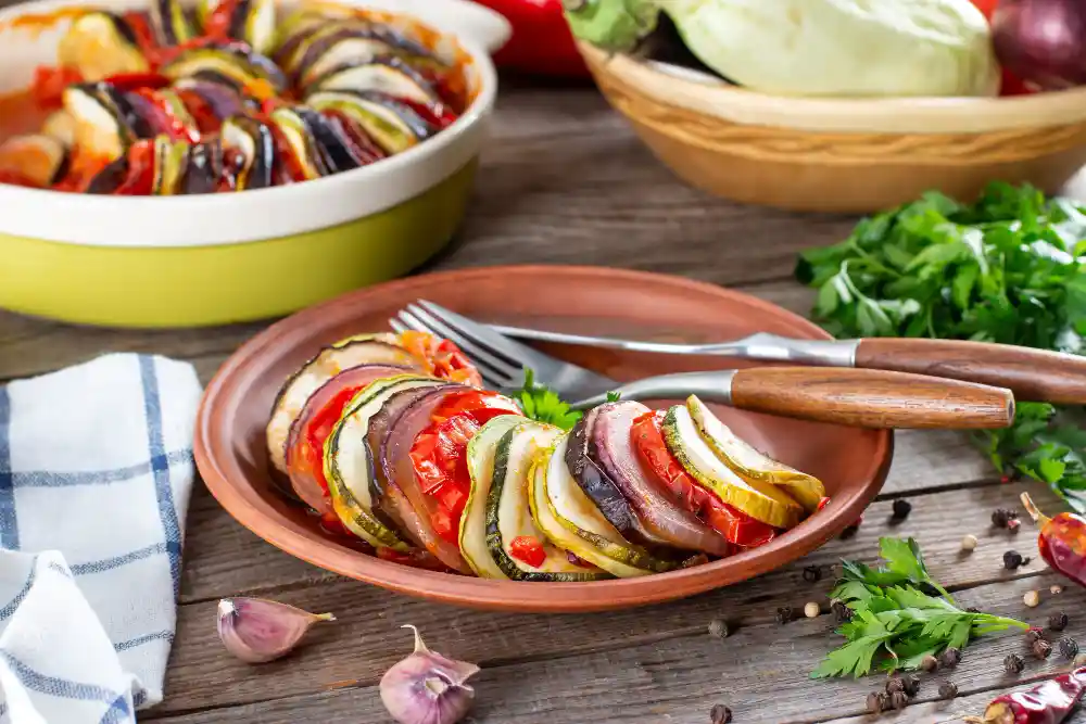 Le plat de tian de légumes de Maison Boudet